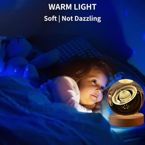 Lampe LED 3D Système Solaire Planètes et Lune, Boule de Cristal Lumineuse Blanc Chaud, Alimentation USB, Veilleuse – Vente en Gros - Product Image 4