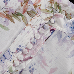 <span class=keywords><strong>Abito</strong></span> Estivo Corto da Donna con Colletto Alto, Bottoni, Cintura, Polsini con Zip, Design Chic, Maniche Lunghe e Stampa - Product Image 5