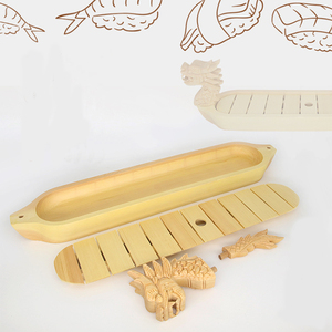 Bandeja de Madera Ecológica Newell para Exhibición de Comida Rápida, Bandeja Grande para Servir <span class=keywords><strong>Sushi</strong></span> con Diseño Decorativo de Dragón - Product Image 5