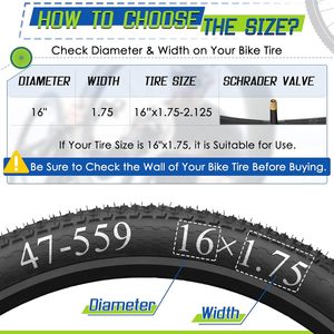 SeeMore <strong>12</strong>/14/16*1.75/1.95 Ultralight Bike Inner <strong>Tube</strong> Schrader Valve Butyl Rubber Bicycle Inner Tire - Product Image 3