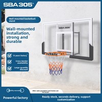 Aro de Baloncesto para Montar en la Pared, para Adultos, Resistente, en Blanco/Negro/Naranja, para Uso en Interiores/Exteriores