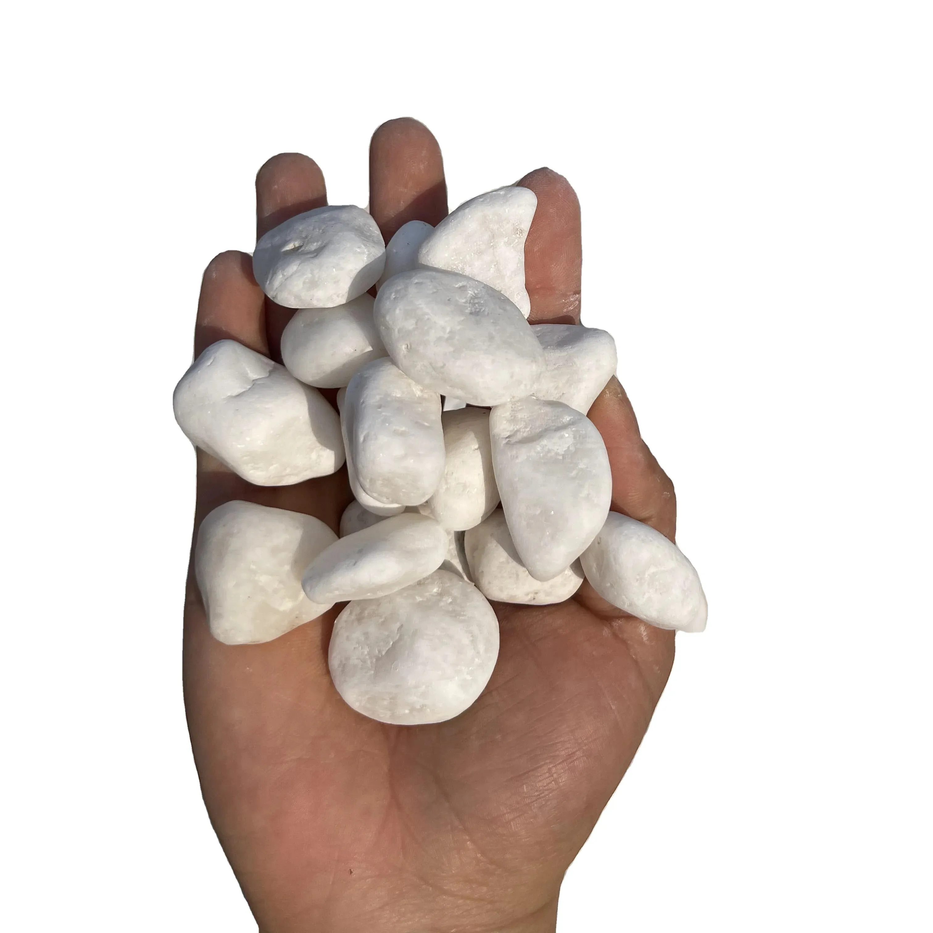 Color stone smooth white pebbles garden pebbles for sale