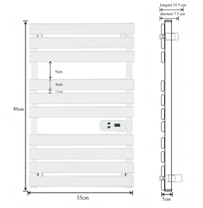 <span class=keywords><strong>Radiateur</strong></span> Chauffe-Serviettes Électrique Mural avec Thermostat Numérique et Minuteur, Panneau Plat Blanc pour <span class=keywords><strong>Salle</strong></span> <span class=keywords><strong>de</strong></span> <span class=keywords><strong>Bain</strong></span> - Product Image 4