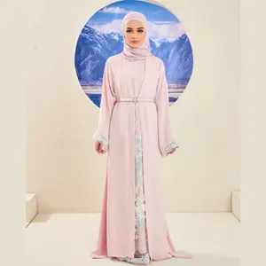 SIPO EID2023新しいデザイン良質花柄柄長袖コットントップスカートBaju Kurungサプライヤー