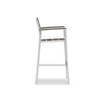 Tabourets de bar extérieurs modernes minimalistes en aluminium, imperméables et anti-moisissures, avec accoudoirs, pour bar et restaurant en plein air