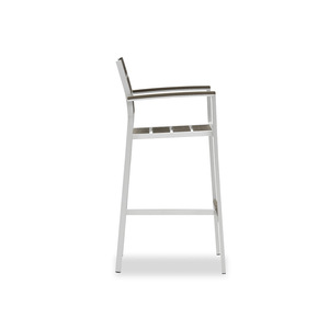 Taburetes <span class=keywords><strong>de</strong></span> <span class=keywords><strong>bar</strong></span> modernos minimalistas <span class=keywords><strong>de</strong></span> aluminio para exteriores, impermeables y resistentes al moho, con reposabrazos, para <span class=keywords><strong>bar</strong></span>, restaurante al aire libre. - Product Image 6
