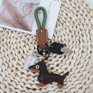 Lindo cuero PU <span class=keywords><strong>Mini</strong></span> Dachshund cordón moda hecho a mano <span class=keywords><strong>salchicha</strong></span> perro <span class=keywords><strong>cachorro</strong></span> llavero coche bolsa llaveros bolso Accesorios - Product Image 4