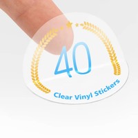 Autocollants transparents personnalisés avec impression dorée, étiquettes de logo transparentes