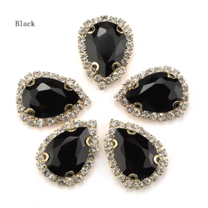 คริสตัลใส AB คลิปหนีบผมแบบหยดน้ำตาสำหรับประดับพลอยเทียมพร้อมที่หนีบเครื่องประดับแบบ DIY - Product Image 6