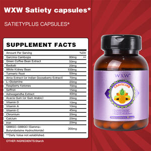 Cápsulas de saciedad adelgazantes a base de hierbas naturales personalizadas, ingredientes naturales para control de peso, vitaminas, pérdida de peso, supresión del apetito - Product Image 3