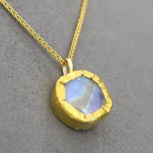 เครื่องประดับเงินชุบทองมูนสโตนจี้สร้อยคอเจ้าสาวมูนสโตนสร้อยคอของขวัญแต่งงานสำหรับภรรยา - Product Image 1