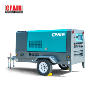 CFAIR 375CFM COMPRESSEUR D'AIR DIESEL 7BAR TYPE PORTABLE AVEC APRÈS REFROIDISSEUR pour SABLE BLASTING JACKHAMMER ROCK DRILL CONSTRUCTION SITE - Product Image 3