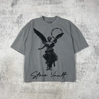 Fabricant de t-shirts OEM, t-shirt ample en coton biologique doux 200 g/m², épaules tombantes, pour hommes, imprimé