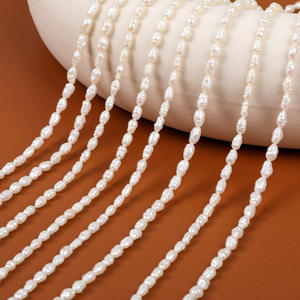 สร้อยคอไข่มุกน้ำจืดทรงบาร็อคสีขาวธรรมชาติแบบขายส่ง รูปทรงไม่สม่ำเสมอ ปลอดสารกัมมันต์ สำหรับผู้หญิง ลูกปัดกึ่งสำเร็จรูปสำหรับงาน DIY - Product Image 2