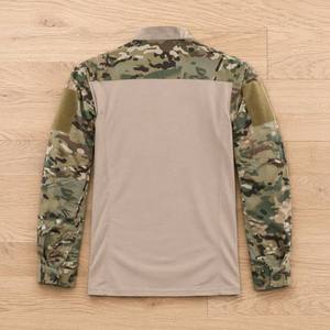 Custom Wholesale High Quality Breathable Camouflage Print Utility Outdoor Zipper Pocket Men's Long Sleeve T <b>Shirt</b> for Men - Product Image 3