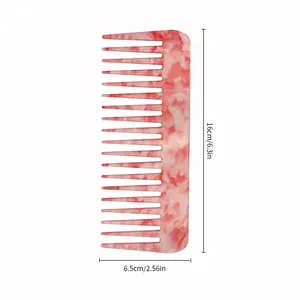 2023 New Arrivals Salon Women Men Black Plastic Wide Tooth Hair Combs Hairdressing Styling Tools Flat Comb With Handle