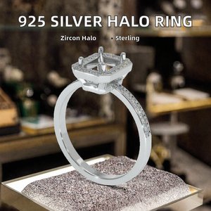 แหวนหมั้นเพชรทรงปรินเซสคัท ทองคำแท้ 18K สำหรับผู้หญิง ประดับเพชรแบบ Pave Setting ชุบโรเดียม ดีไซน์เรขาคณิตคลาสสิก ได้รับการรับรองจาก GIA - Product Image 2