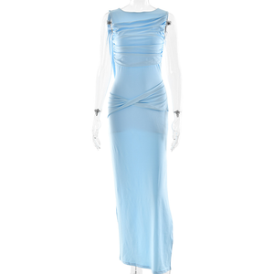 Nuevo Vestido Largo de Verano para Mujer, Sin Mangas, con Abertura, Elegante, Estilizado y con Espalda Descubierta - Product Image 2