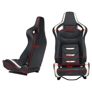 Sièges de course automobile simulés JIABEIR 1054B en cuir blanc de haute qualité, réglables - Product Image 6