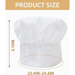 Gorro de Chef para Niños FOXA, Ajustable, Elástico, Unisex, para Cocina, Panadería, Transpirable, de Poliéster y Algodón, para Uso Doméstico - Product Image 5