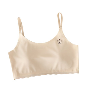 Meng Qicai – soutien-gorge sans couture pour adolescentes, bonnet complet, bretelles fixes, motif chat, sous-vêtements respirants en nylon - Product Image 5