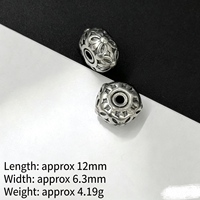 Bracelet pendentif rond simple en imitation argent mat, style vintage, 37 motifs creux à trou traversant, accessoire de mode DIY.