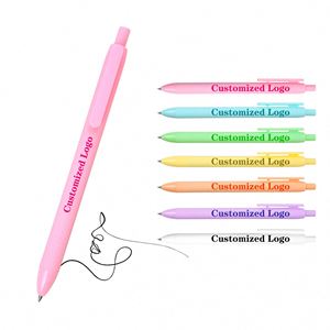 Wholesale <b>Macaron</b> Color Gel Ink Pens Custom Logo Promotional Advertising Pens for Office School Corporate Gifts - Product Image 1