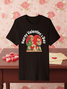 Camiseta Vintage para Hombre, Día de San Valentín, Estilo Retro Años 50, Corazones de Cupido, Tela Suave, Cuello Redondo, Manga Corta, Ropa Promocional para Adultos - Product Image 2