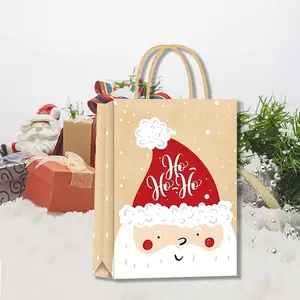 Christmas Snack Clothing Present Packaging Box Merry Christmas Paper Gift Bags Kraft Paper Bags