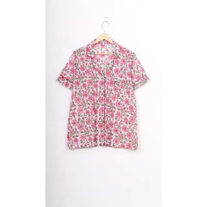 Pijama de 2 Piezas para Mujer, 100% Algodón Satinado, Estampado a Mano con Letras, Transpirable, Casual de Otoño, Manga Corta, Cintura Elástica - Product Image 6