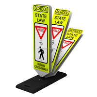 Panneaux de signalisation Centerline pour piétons dans la rue Panneau de signalisation Stop pour base fixe Portable Step-N-Lock Stop/Yield