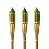 Torche à huile Tiki en bambou écologique haute pour usage extérieur, idéale pour Noël, Pâques et anniversaires