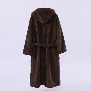 Accappatoio Lungo da Donna Invernale/Primaverile Taglie Forti con Stampa Corallo, Cappuccio, Morbido, Traspirante, Maniche Lunghe, Lavabile in Lavatrice, Lunghezza al Ginocchio - Product Image 4
