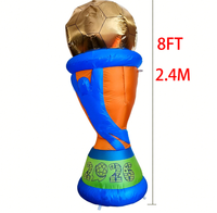 Modèle gonflable de match de football de 2,4 m avec lumières LED pour la décoration d'événements sportifs en plein air, les tournois et les activités, accessoire de présentation