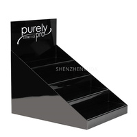 Présentoir de produits cosmétiques au détail POS personnalisé 4 rangées de supports en acrylique foncé de comptoir pour vernis à ongles gel spécial Gellac