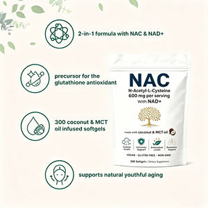 OEM ขายดี <span class=keywords><strong>NAC</strong></span> 600 มก. ซอฟต์เจล พร้อม NAD+ |   สารต้านอนุมูลอิสระเสริมภูมิคุ้มกัน ผลิตจากน้ำมันมะพร้าวและน้ำมัน MCT <span class=keywords><strong>300</strong></span> ชิ้น อาหารเสริม - Product Image 5