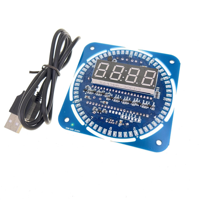 Rotating DS1302 Digital LED Display Module Alarm Electronic Digital Clock LED Temperature Display DIY Kit Learning Board 5V New