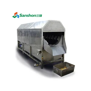 Sanshon Stainless Steel 304/316 Industrial Use Rotary Drum Roller Washing Machine for vegetable and fruit food by customized