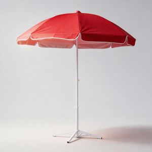 Sombrilla Monocromática de 1.3m con Revestimiento Plateado, Impermeable y Resistente al Viento, Poste Metálico Ajustable, Parasol para Jardín, Playa y Exteriores - Product Image 1