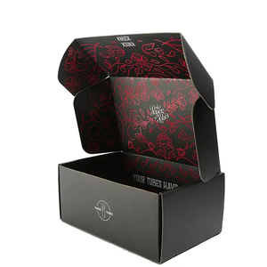 Caja de Envío Negra Grande de Cartón Corrugado para Envíos Postales, Impresa en Negro Mate - Product Image 2