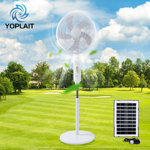 3 in 1 Portable <b>Rechargeable</b> Floor Fan Solar Powered <b>LED</b> <b>Lighting</b> 16 Inch 3 Speed Long Life Stand Fan Hot Selling YNSHY1607B Sol - Product Image 1