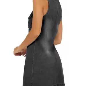 เดรสยีนส์มินิสุดฮอต ราคาสุดคุ้ม ไซส์ใหญ่ สำหรับฤดูร้อน สไตล์ลำลอง Y2K ลุคหวานๆ ฟอกสีซีด สำหรับผู้หญิง - Product Image 5