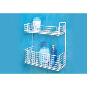 Mensola doccia a 2 livelli CM 30x10 H.33 Bianca - Product Image 1