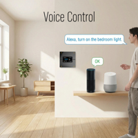 Interruptor Inteligente Tuya Zigbee con Pantalla Táctil, Regulador de Luz, Interruptores de Pared de 4 Canales, Compatible con Alexa/Google Home, Control por Voz/Aplicación, Sensor de Radar M9Pro