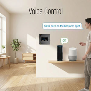 Interrupteur intelligent Tuya Zigbee avec écran, variateur de lumière, interrupteurs muraux 4 voies, compatible Alexa/Google <span class=keywords><strong>Home</strong></span>, commande vocale/application, capteur radar M9Pro - Product Image 3