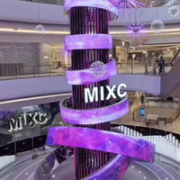 Écran de colonne extérieur d'affichage vidéo de cylindre de degré polychrome de 360 ° sur le mur mené par panneau d'affichage de bâtiment