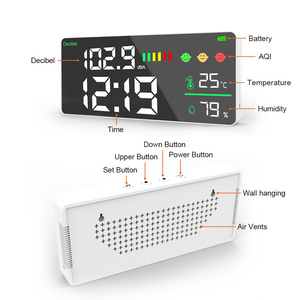 Testeur de niveau sonore avec écran LED, mesure du niveau sonore de 30 à 130 dB, avec mesure de l'humidité et de la température, testeur de bruit - Product Image 2