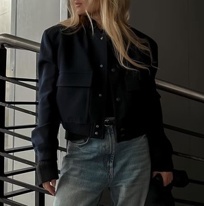 Veste à la mode pour dames avec grandes poches nouveau printemps automne vêtements d'extérieur-manteaux à manches longues tissu tissé imperméable respirant - Product Image 3