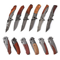 Couteau de poche pliant à manche en bois, styles variés, acier inoxydable 3Cr13, EDC, camping en plein air, chasse, survie, bricolage, OEM personnalisable