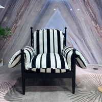 Fauteuil Rétro Français Vintage avec Coussin en Tissu Rouge, Canapé Modulaire Sectionnel de Loisirs pour Appartement et Hôtel